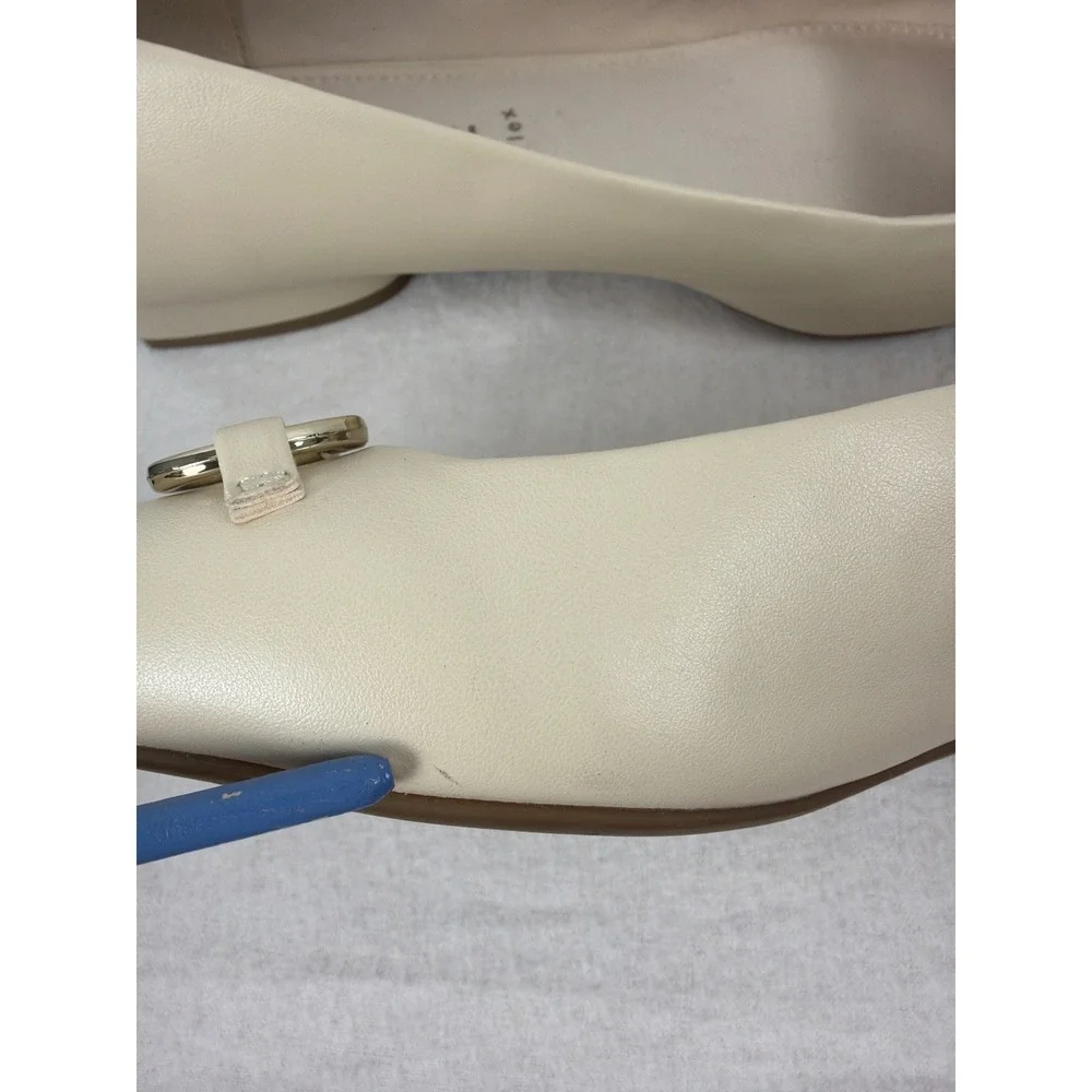 Anne Klein Arcora Cream Leather Horsebit iFlex Flats Loafer Classic Comfort
